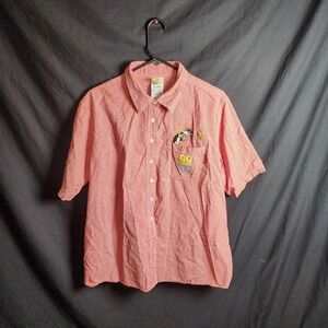 Vintage 90s Looney Tunes Sylvester & Tweety Embroidered Checkered Shirt - 22/24W